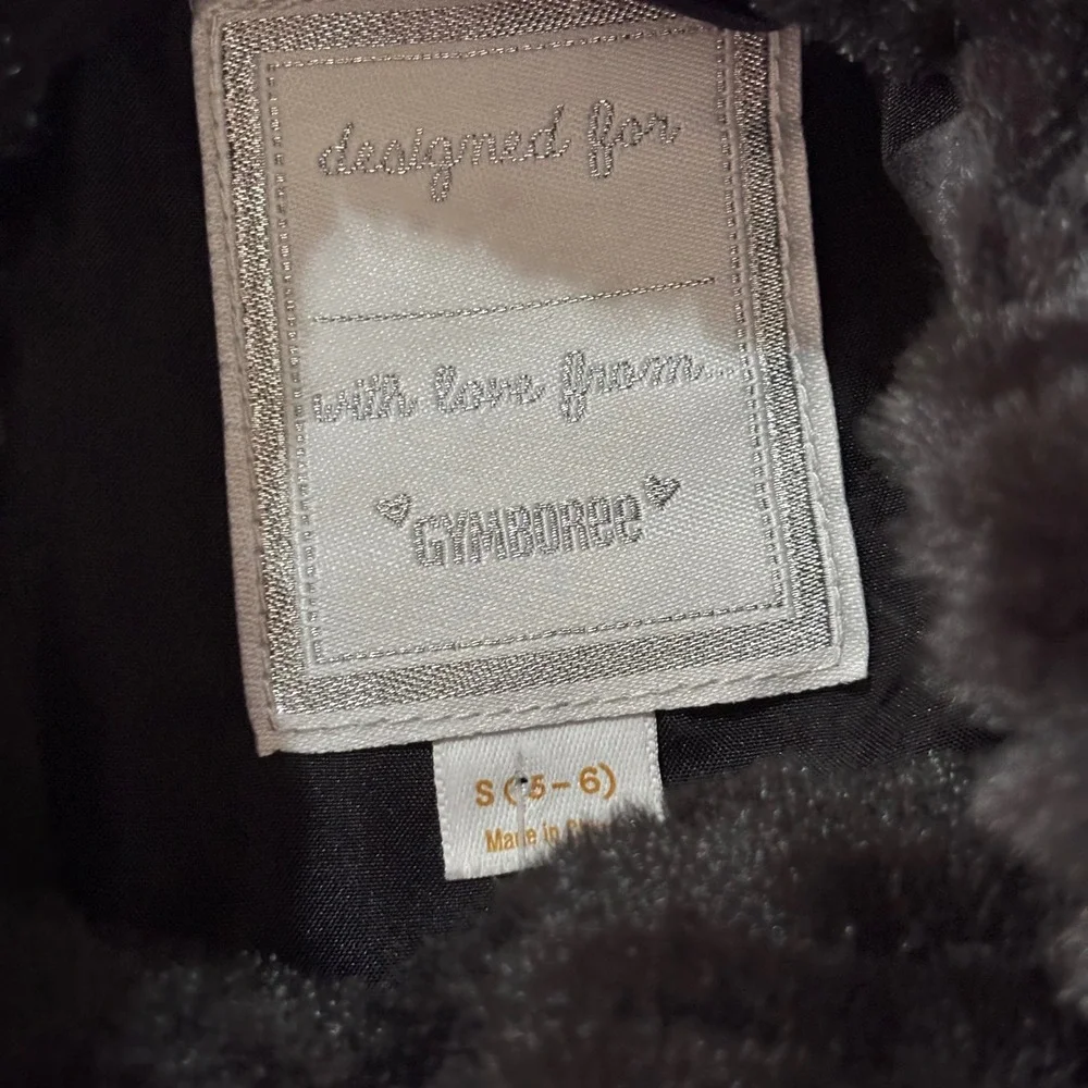 Gymboree Girls Faux Fur Bolero Shrug Bundle Black Rhinestone Ivory Rosette S 5-6